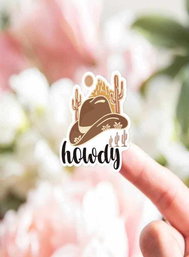 Bttwkco 500pcs Howdy Cowboy Hat Sticker Roll, Western Party Stuff, Wild Life Cowgirl, Happy Mail, Thank You - Western Theme - Image 5